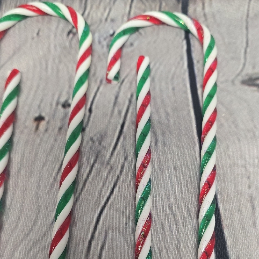 8" Festive Red and Green Candy Cane Decorations, Set Of 6